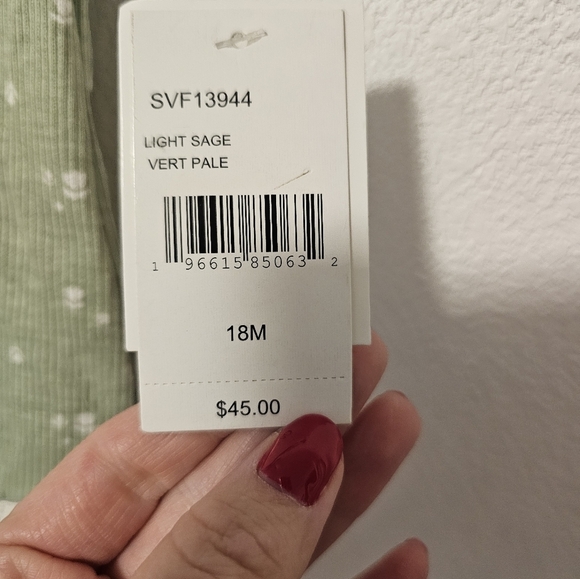 7 For All Mankind Sage Green Baby Girl Short Sleeve Top Size 18M Top Only - Picture 7 of 9